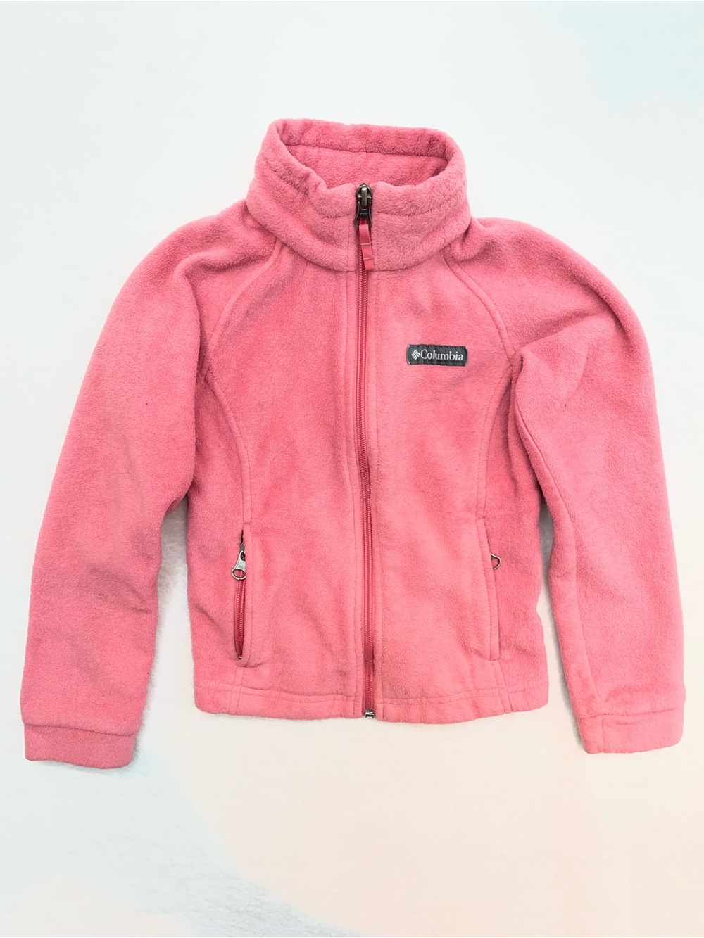This is a Columbia Girls' Benton Springs full zip Fleece Jacket size: XS pink
